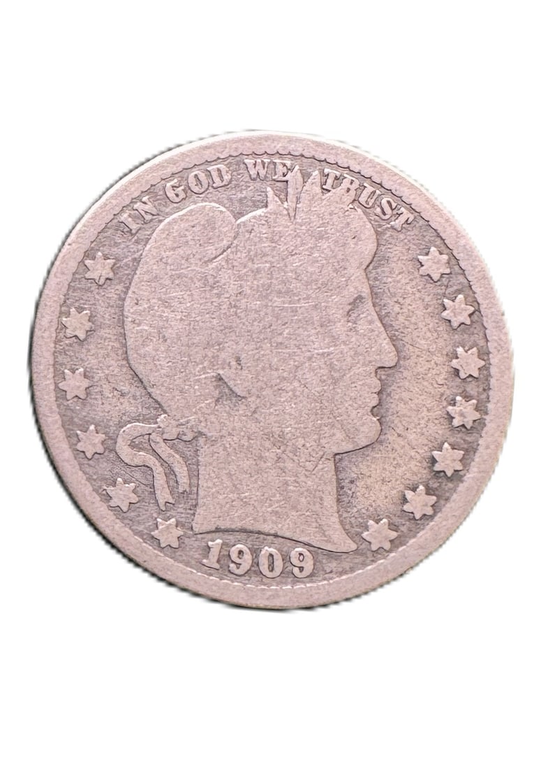 1909 D 25c Barber Quarter 90% Silver (1 of 2)