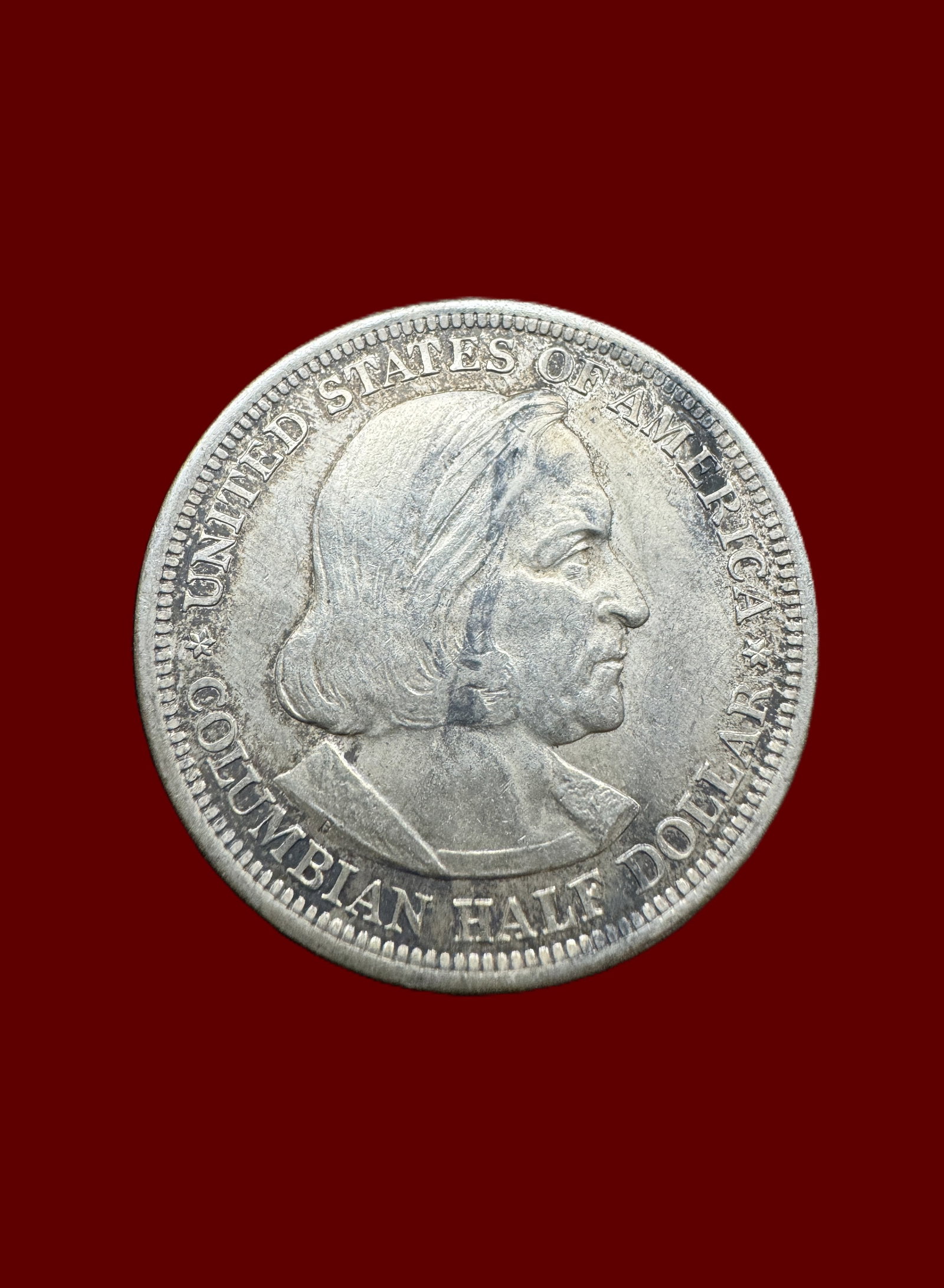 1893 50c Columbian Exposition Commemorative Silver Half Dollar: 90% Silver Half Dollar