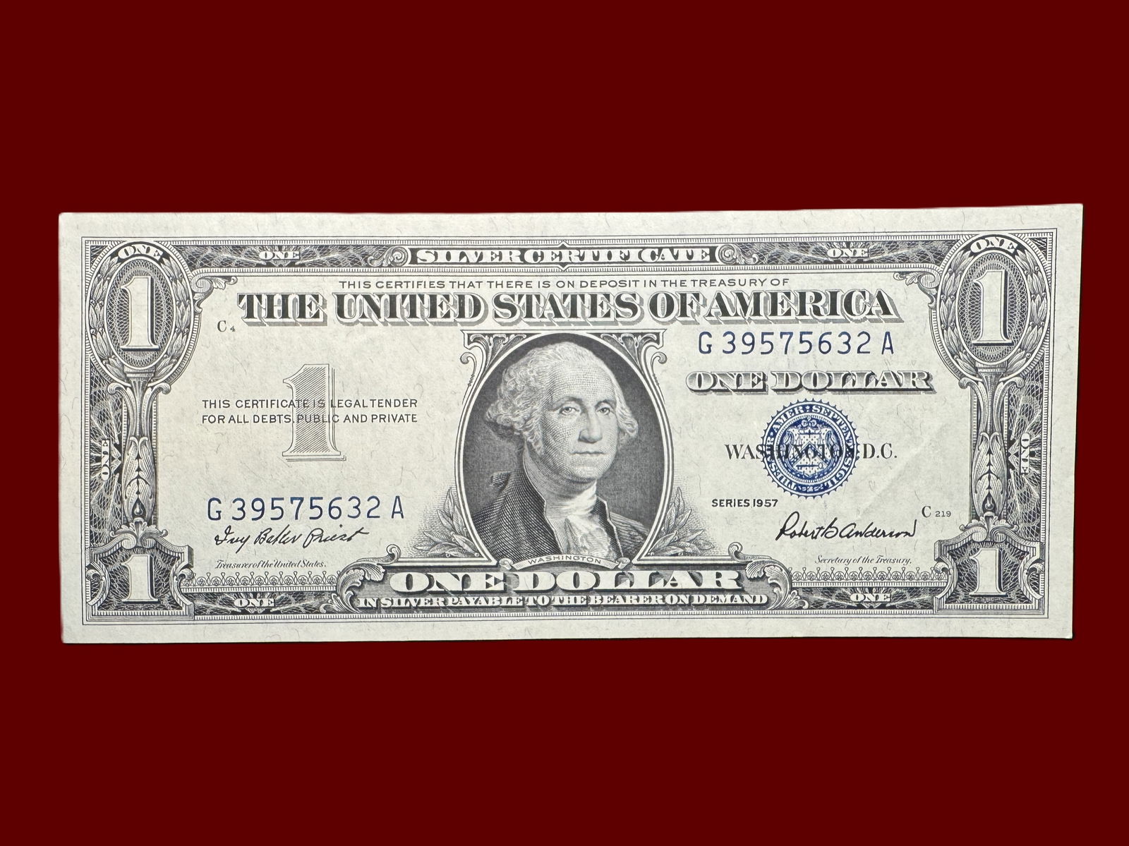 Consecutive Pair 1957 $1 Silver Certificate #1 Ending 32A (1 of 2)