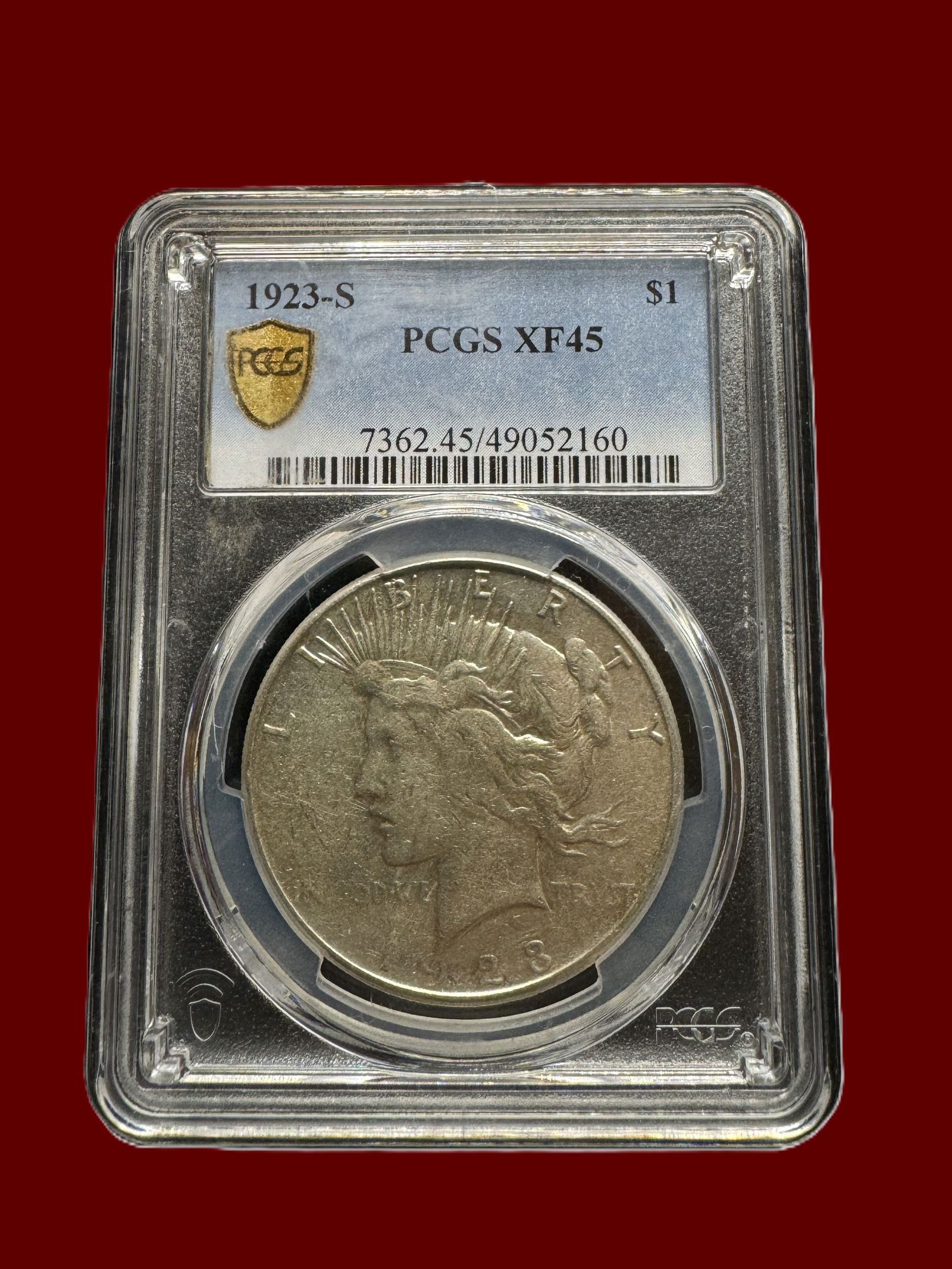 PCGS XF45 1923 $1 Peace Dollar (1 of 2)