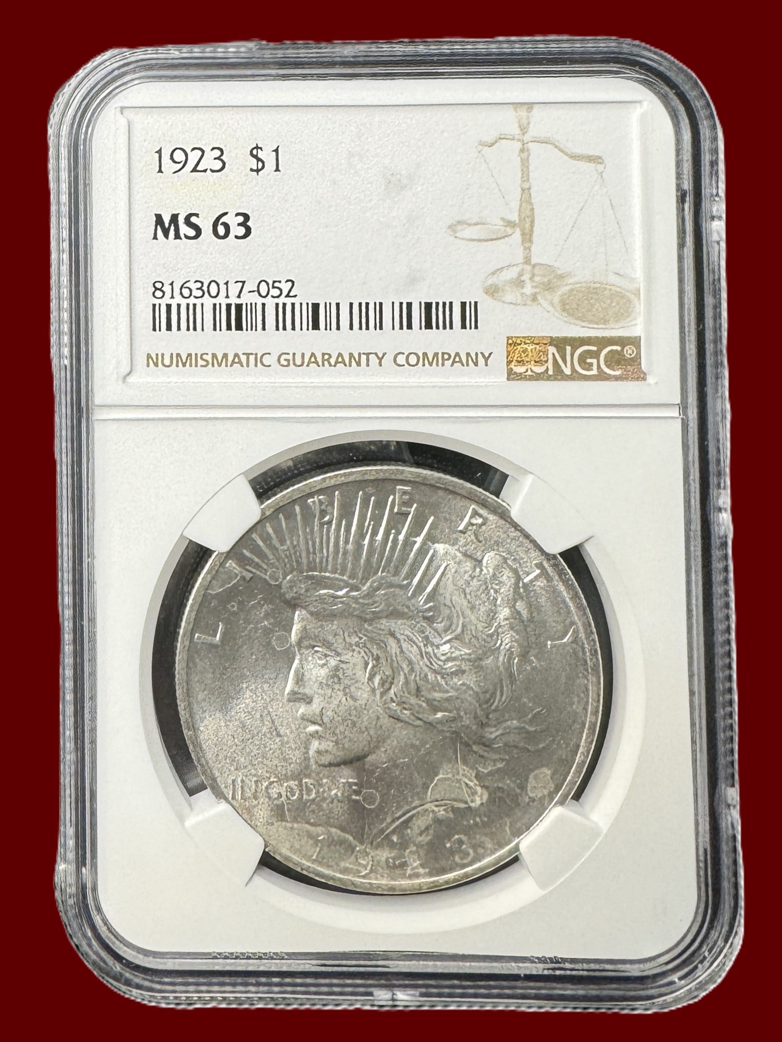 NGC MS63 1923 $1 Peace Dollar (1 of 2)