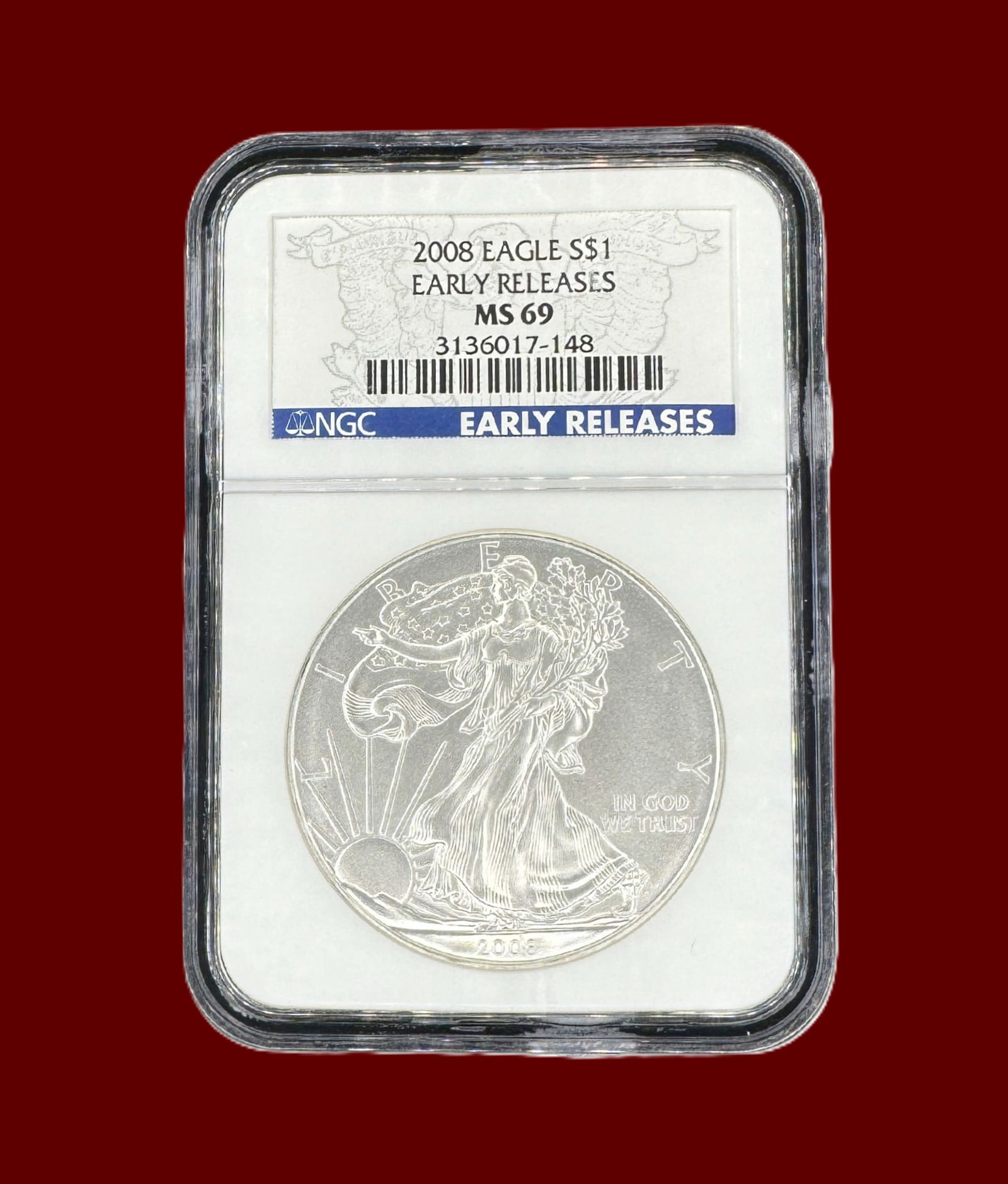 NGC MS69 2008 P Silver Eagle Early Releases (1 of 2)