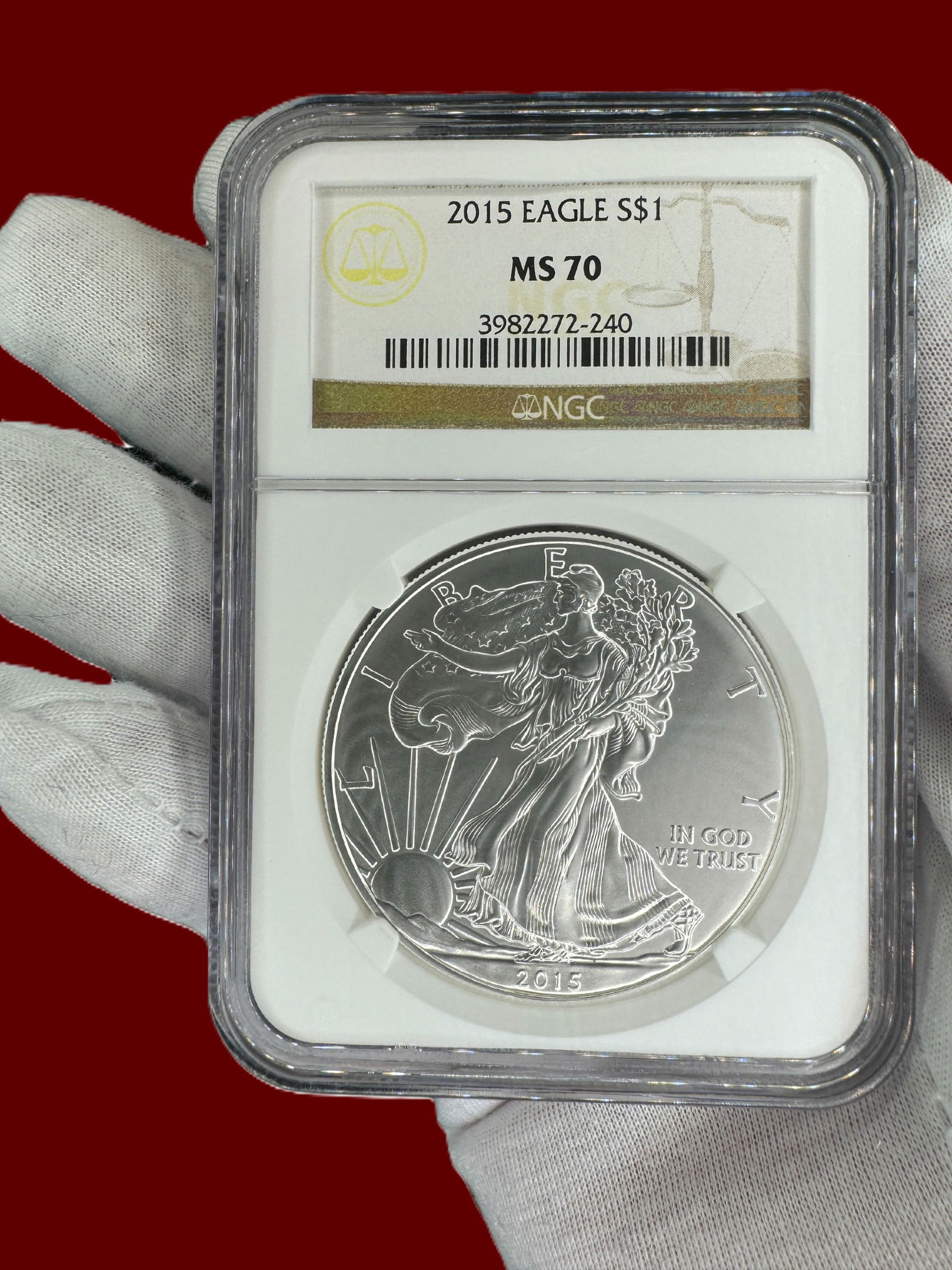 NGC MS70 2015 Silver Eagle S$1 (1 of 2)