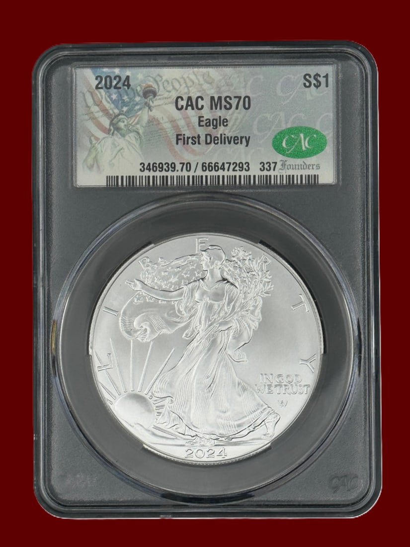 CAC MS70 2024 W Silver Eagle S$1 First Delivery West Point Mint (1 of 2)