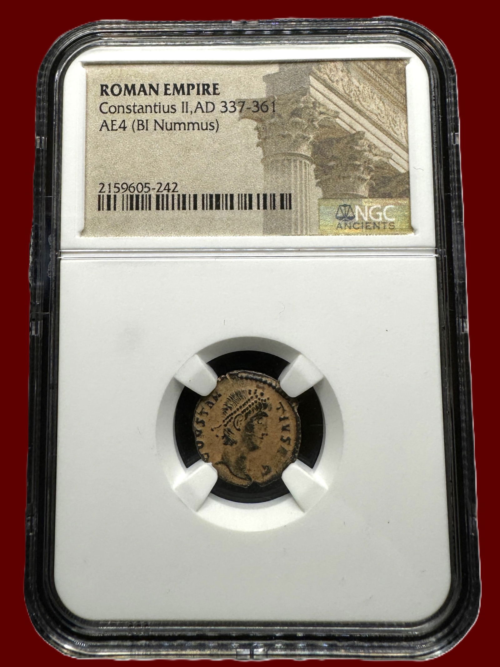 NGC Roman Empire Constantius II AD 337-361 AE4 (BI Nummus) (1 of 2)