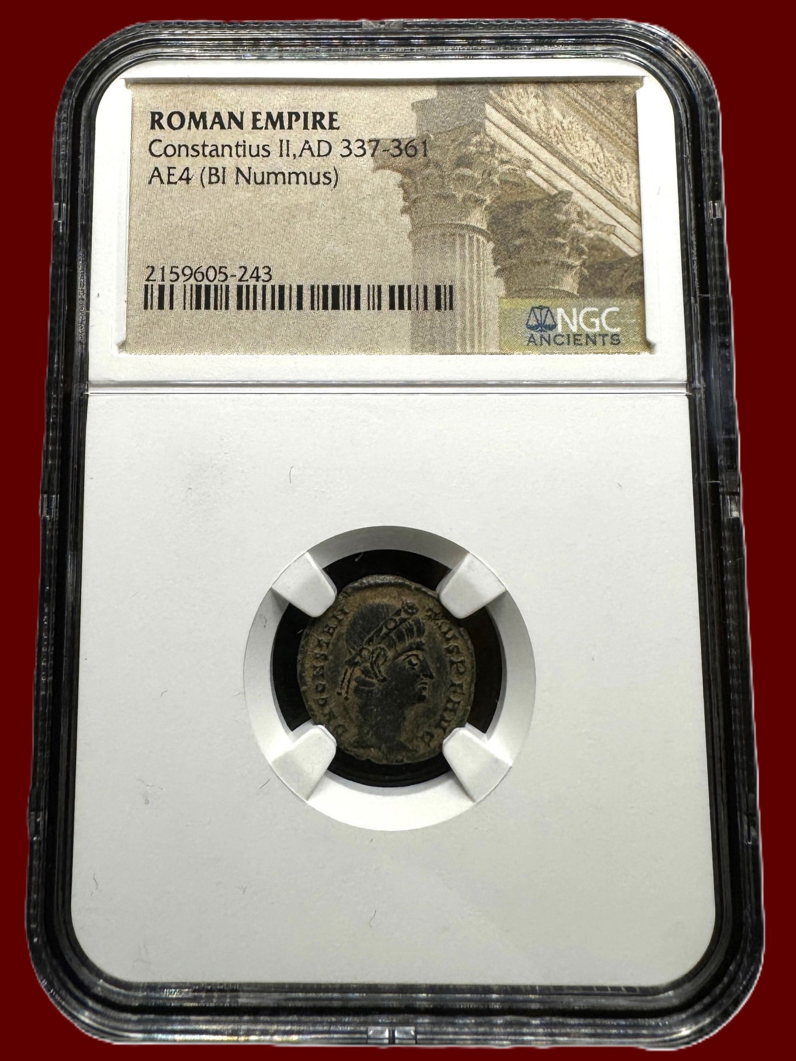 NGC Roman Empire Constantius II AD 337-361 AE4 (BI Nummus) (1 of 2)