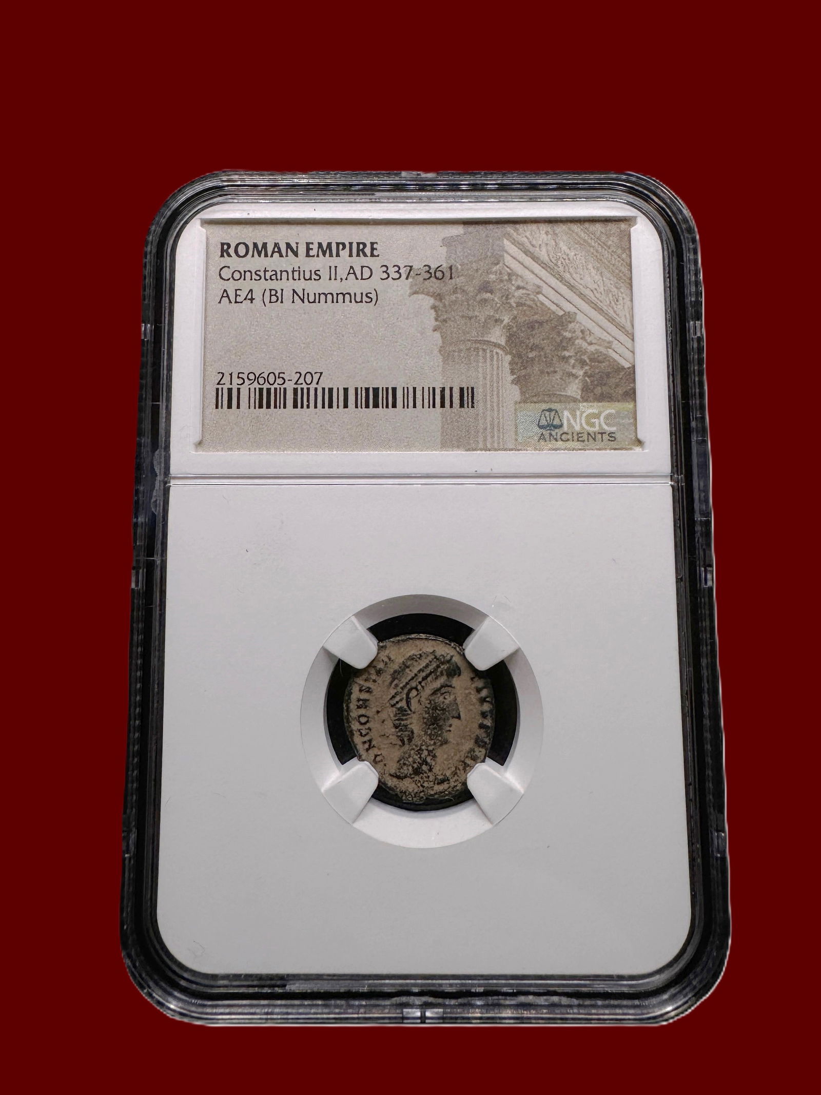NGC Roman Empire Constantius II AD 337-361 AE4 (BI Nummus) (1 of 2)