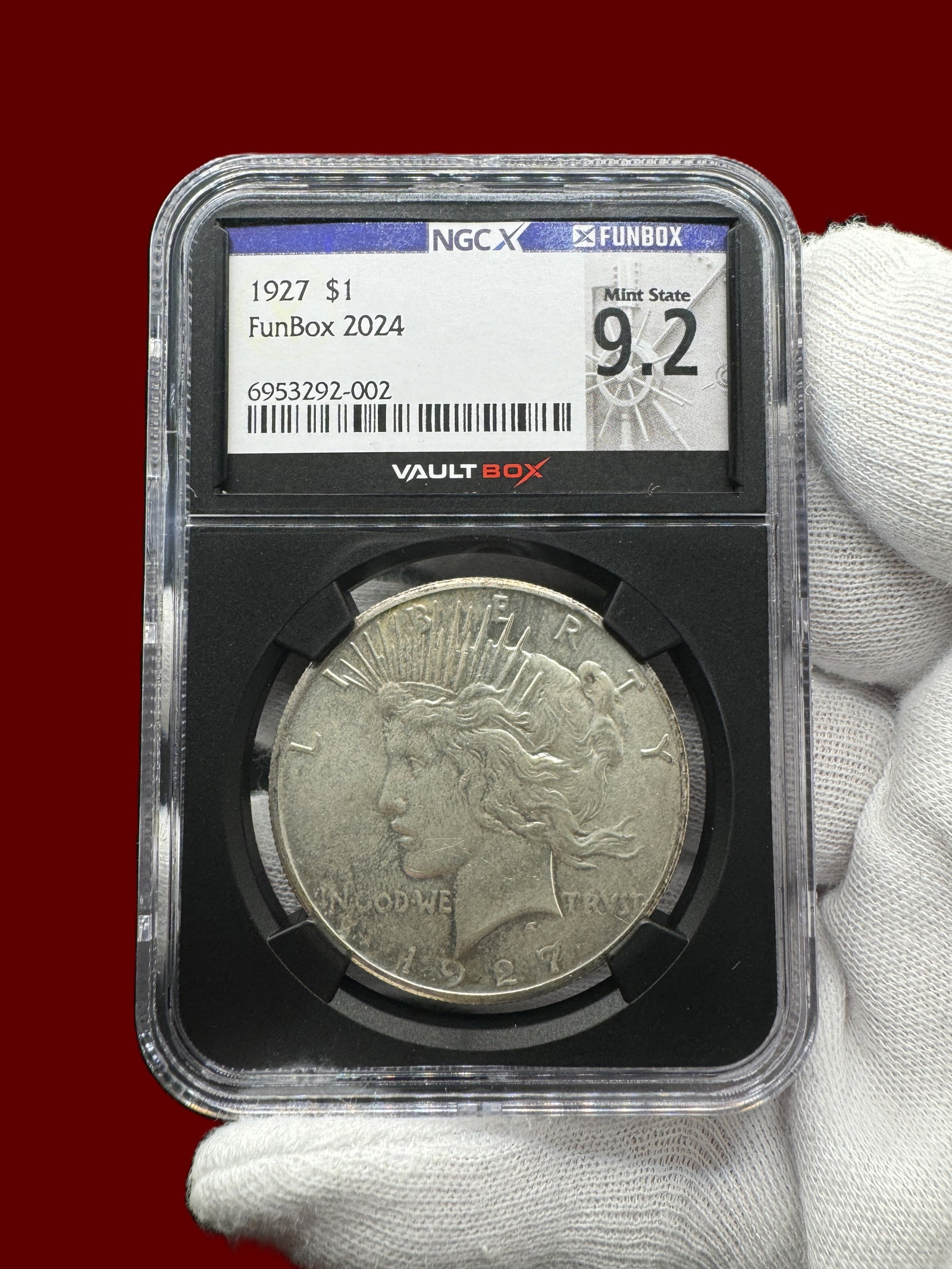 1927 $1 Peace Dollar Mint State 9.2 NGC Funbox 2024 (1 of 2)