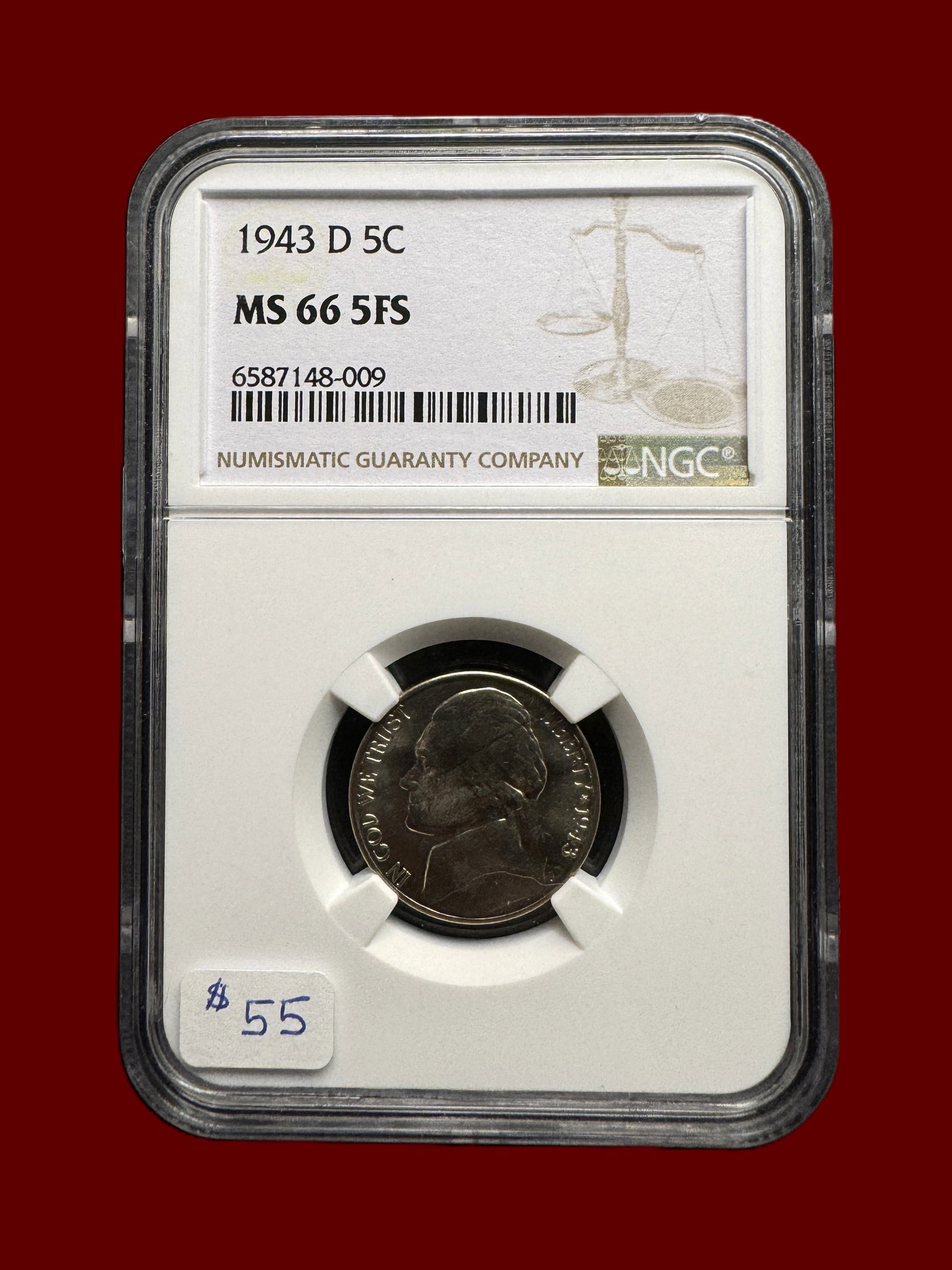 NGC MS66 5FS 5c Jefferson Nickel: 2,250 MS66 5FS examples graded