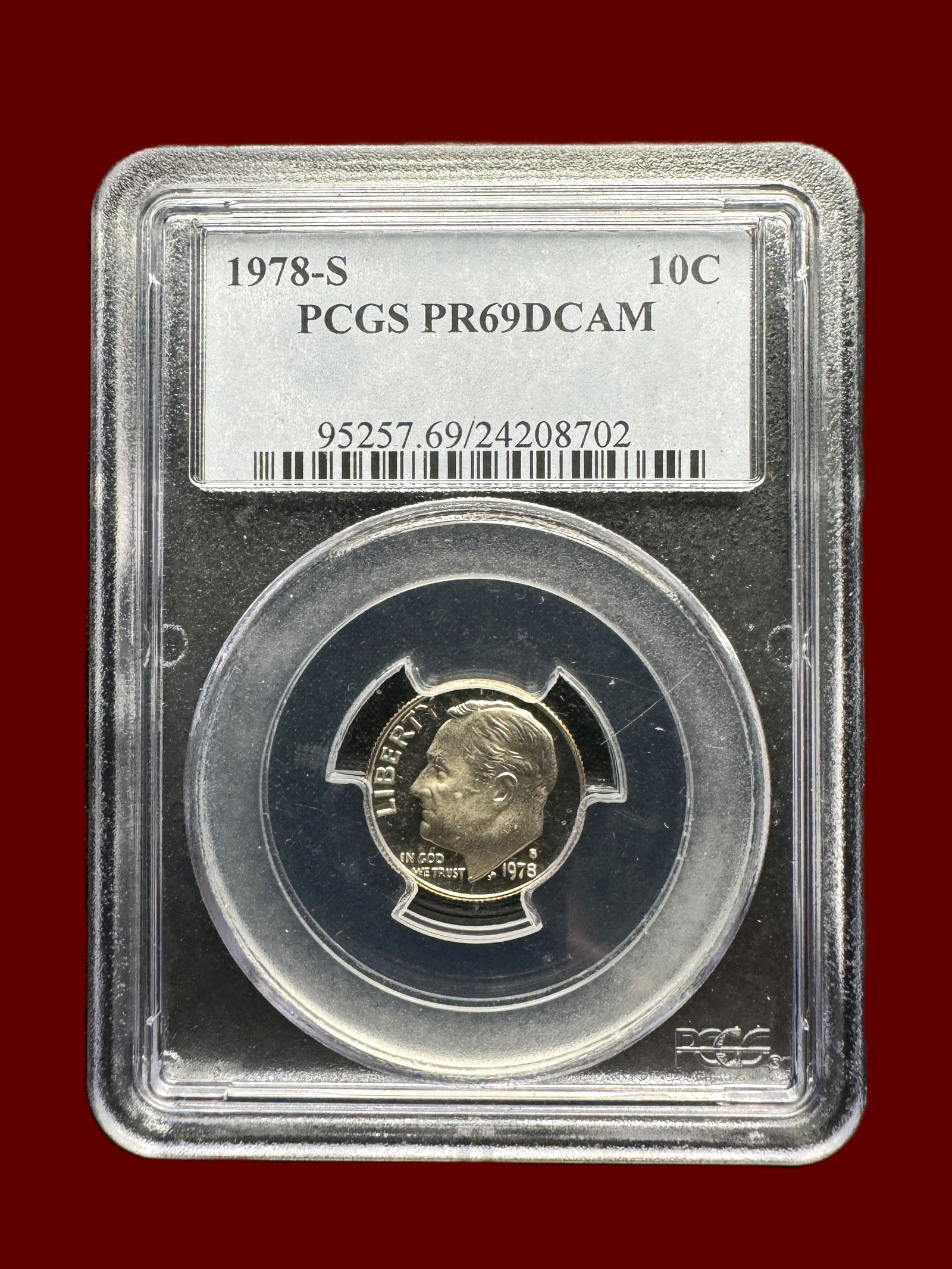 PCGS PR69DCAM 1978 S 10c Roosevelt Dime: Proof 69 Deep Cameo
