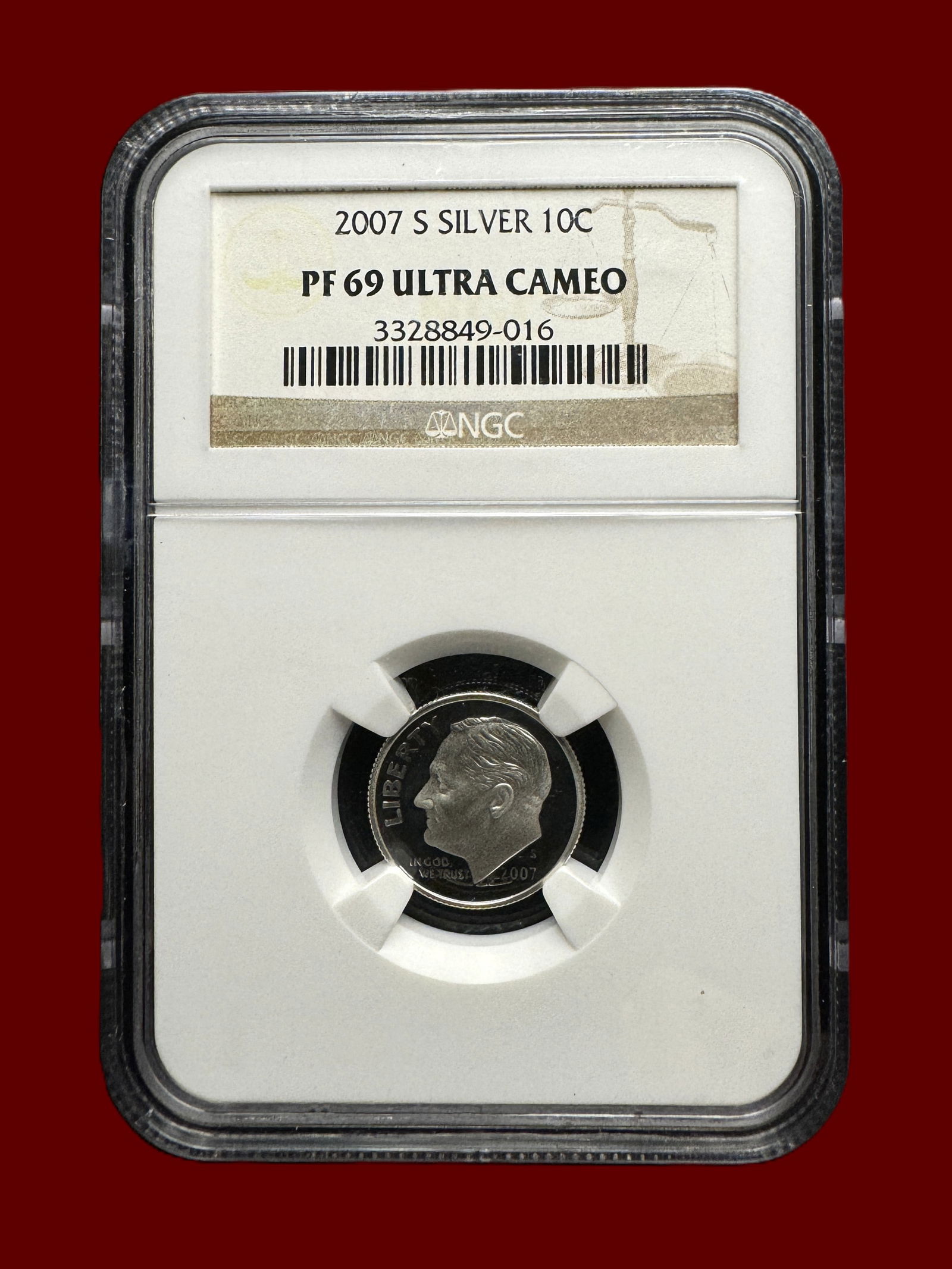 NGC PF69 Ultra Cameo 2007 S 10c Silver Roosevelt Dime (1 of 3)
