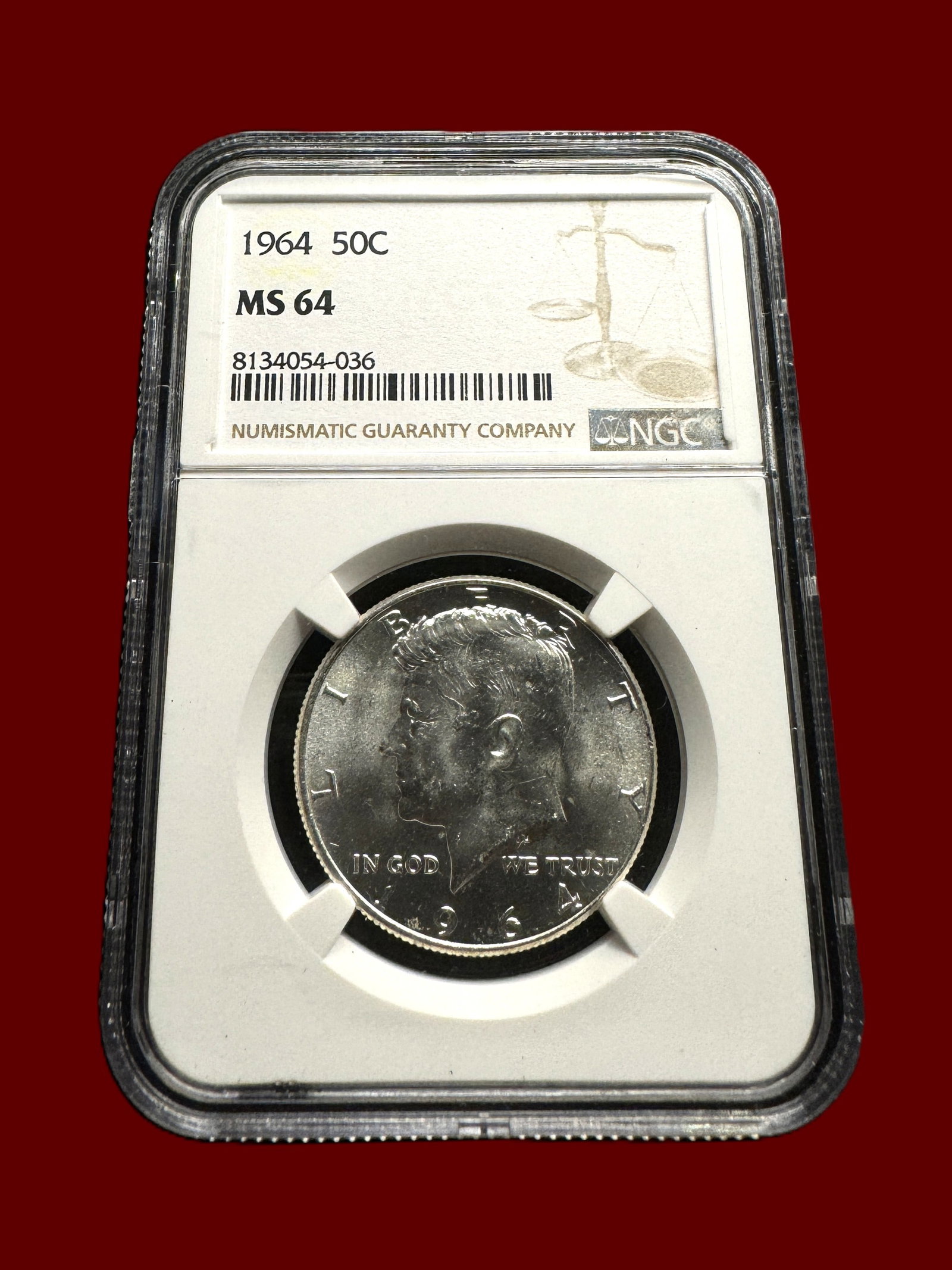 NGC MS64 1964 50c Kennedy Half Dollar Silver: Silver Half Dollar
