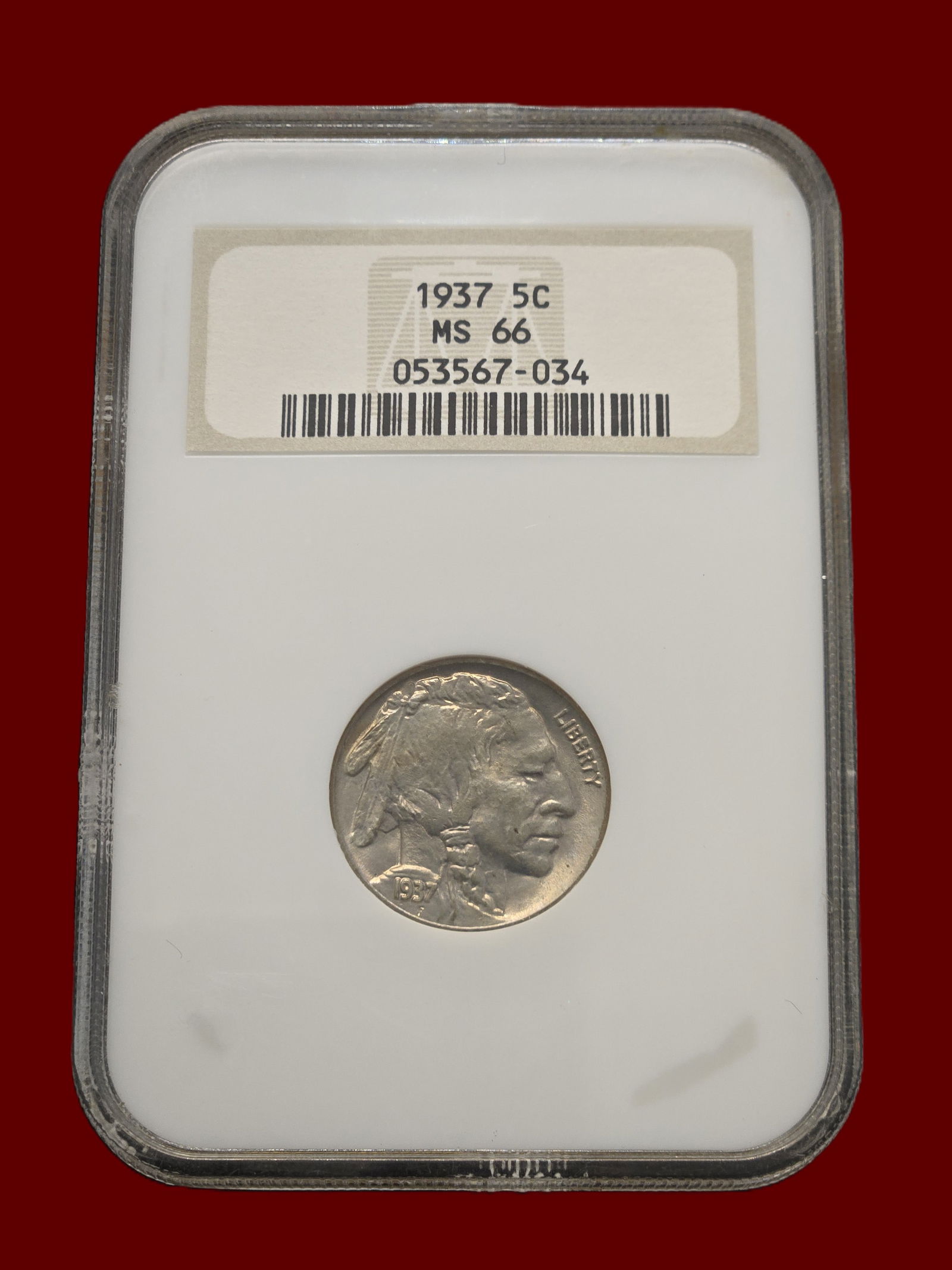 NGC MS66 1937 Buffalo Nickel (1 of 2)