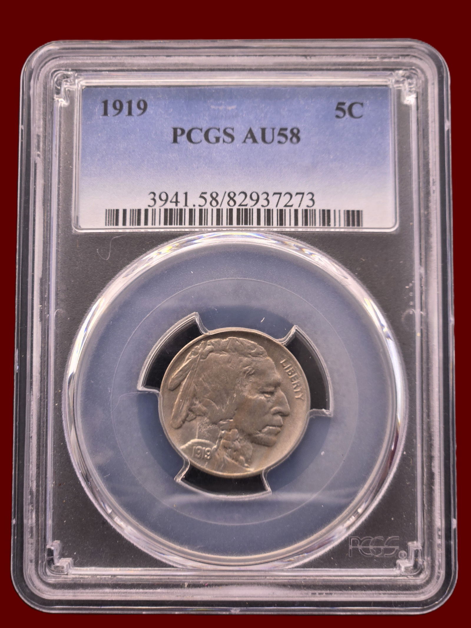 PCGS AU58 1919 Buffalo Nickel (1 of 2)