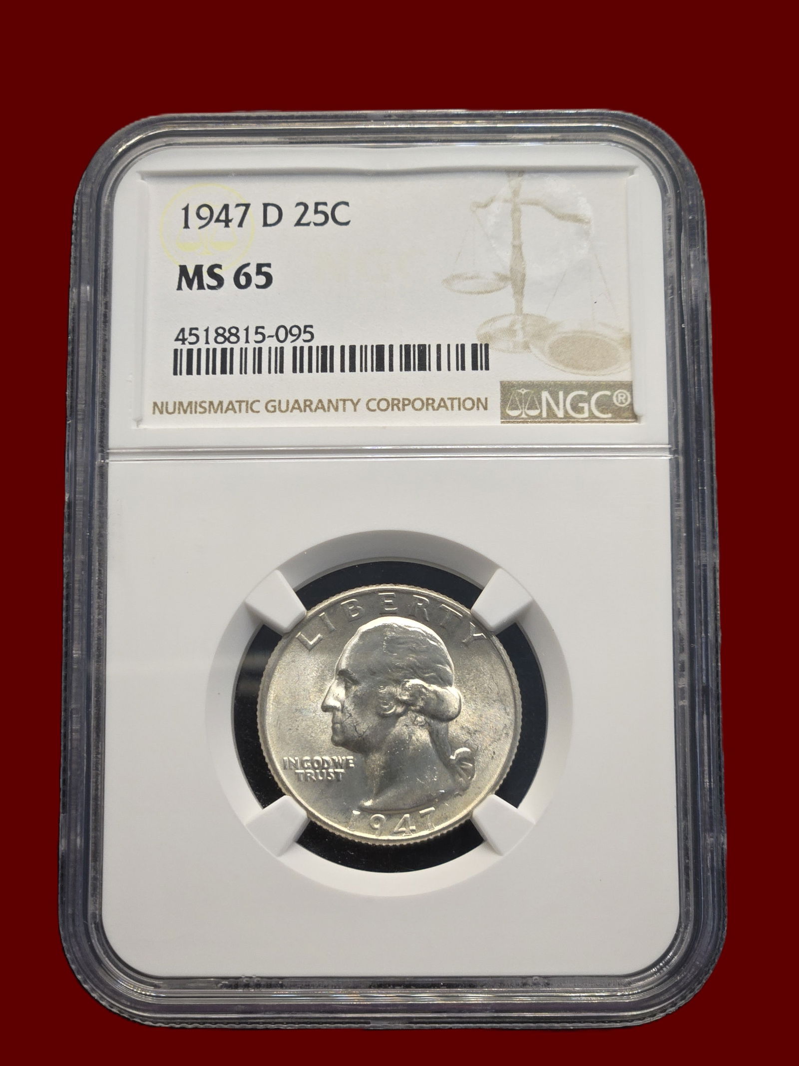 NGC MS65 1947 D 25c Silver Quarter (1 of 2)