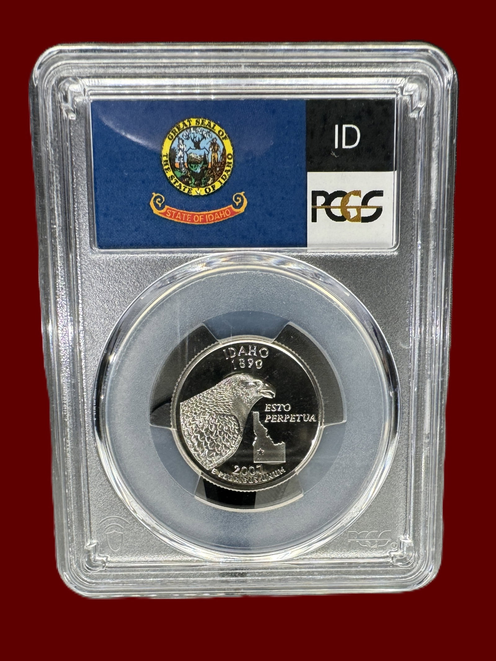 PCGS PR69DCAM 2007 S 25c Idaho Proof Quarter: Proof 69 Deep Cameo - State of Idaho Proof Quarter