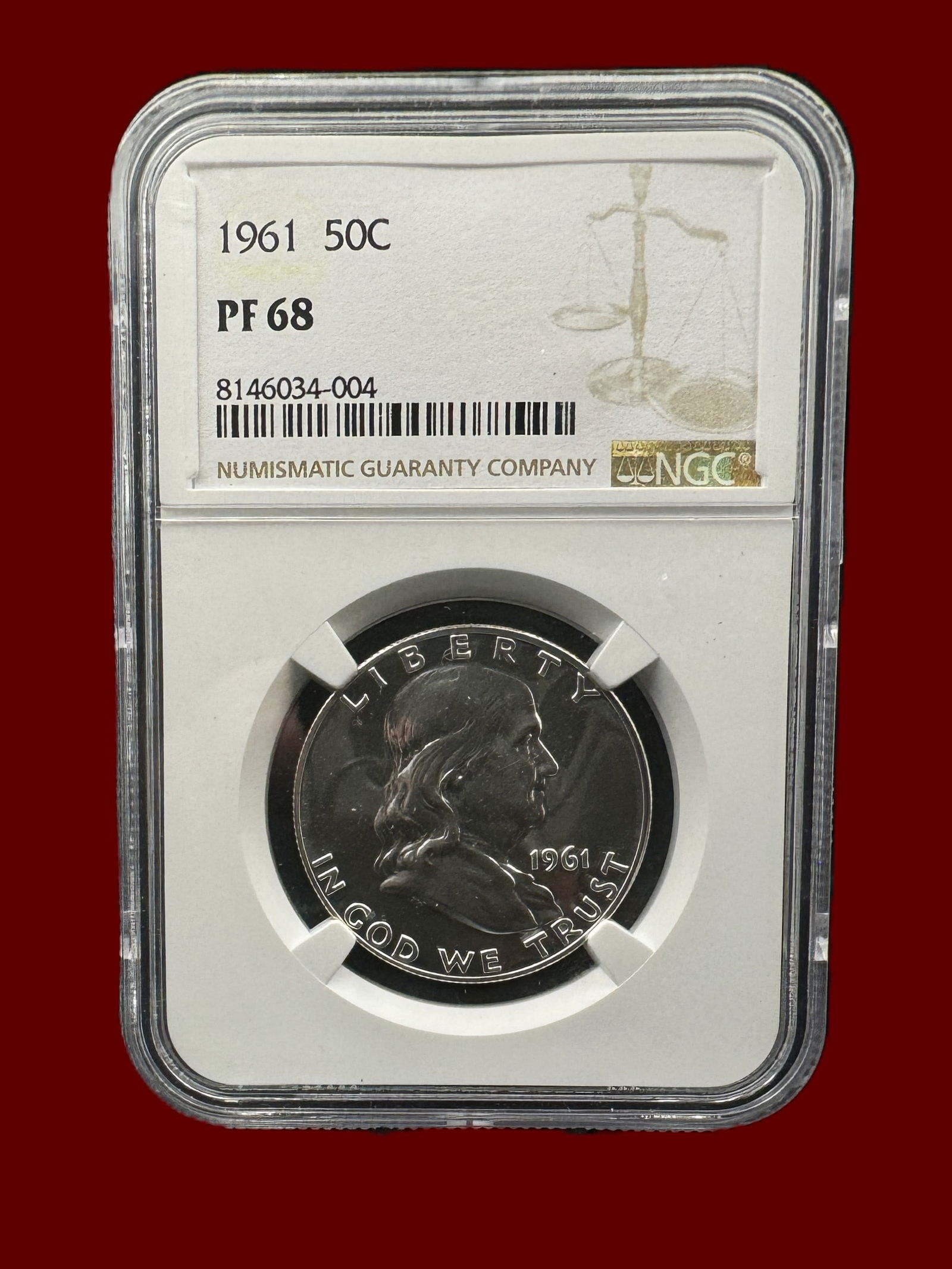 NGC PF68 1961 50c Franklin Silver Half Dollar Proof (1 of 2)