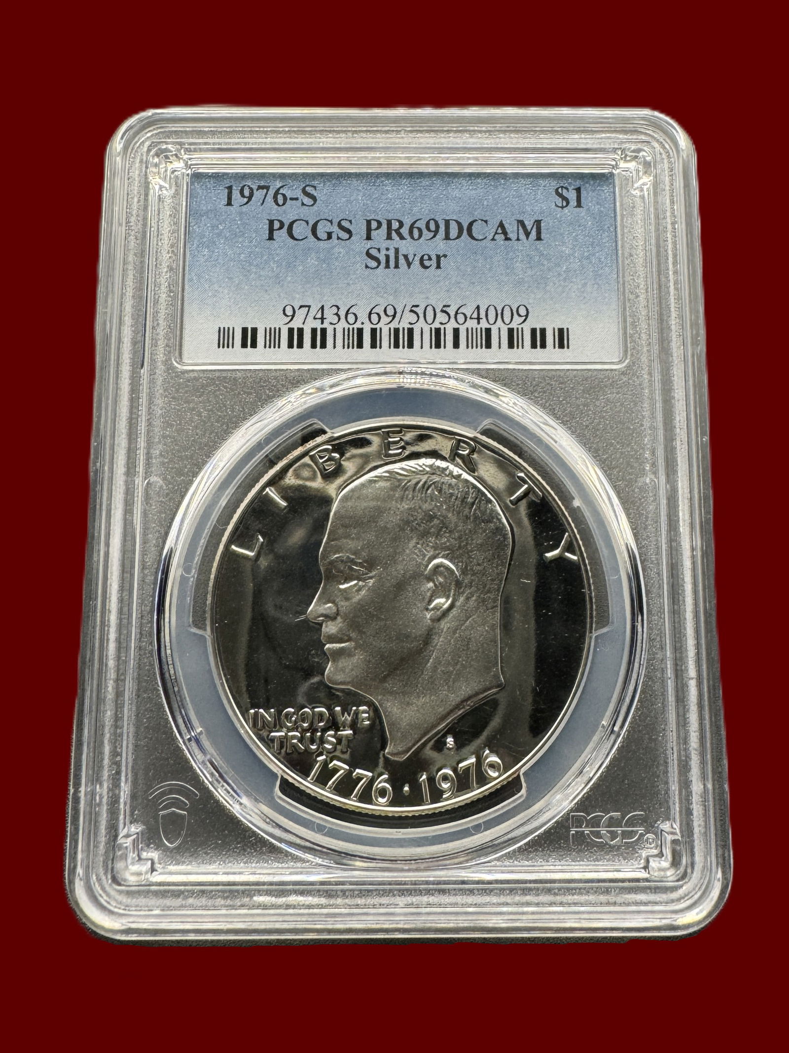 PCGS PR69DCAM Silver 1976 S $1 Ike Dollar Eisenhower Proof Dollar (1 of 2)
