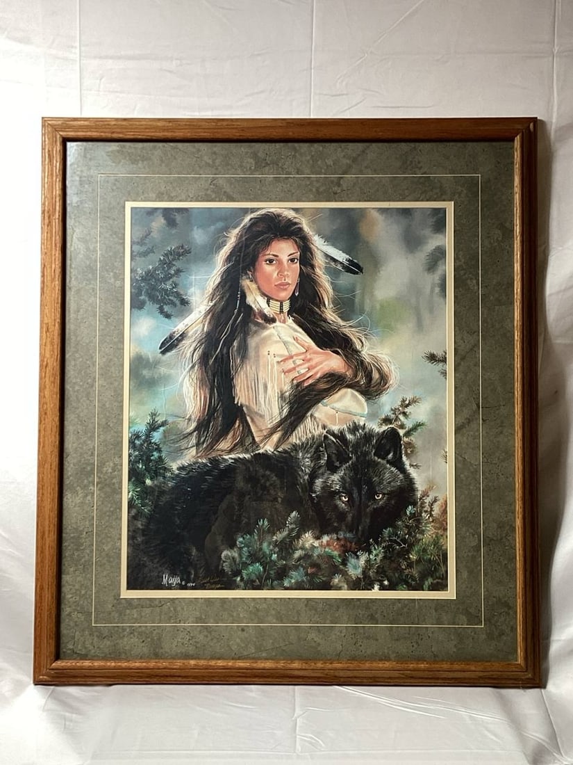 Mya Native American Woman Seasons Of The Eagle Framed Art Print 1990 (1 of 18)