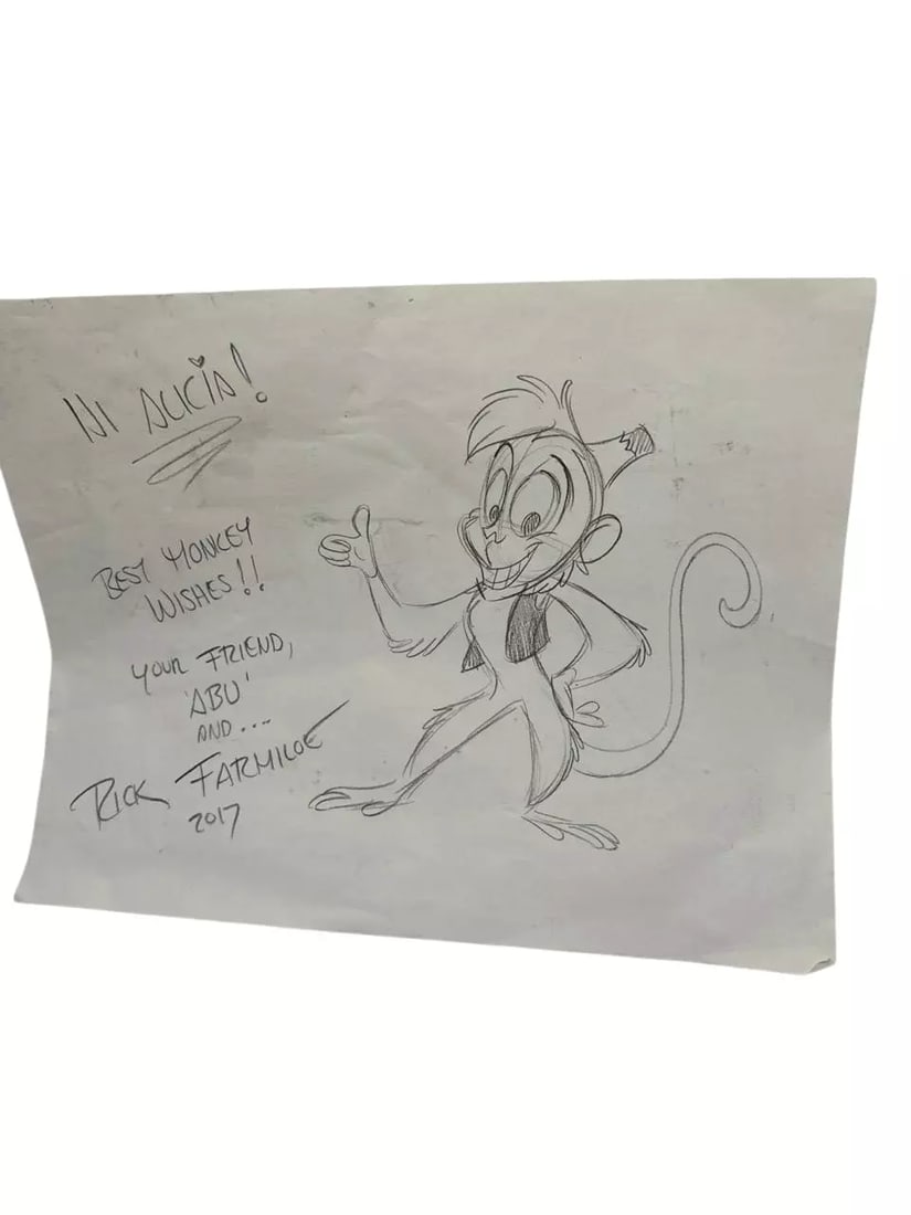 Rick Farmiloe 2017 Original Sketch Abu Disney Animation Drawing (1 of 6)