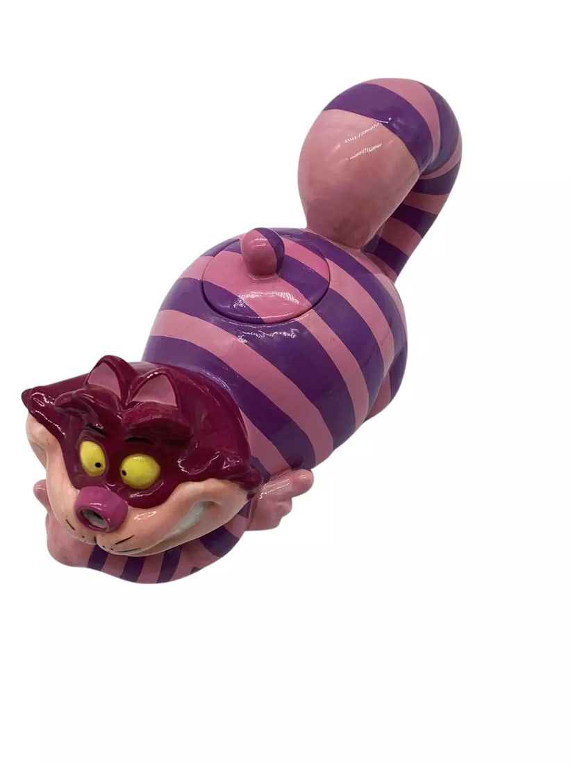 Disney Cheshire Cat Ceramic Teapot Purple Stripes Limited Edition (1 of 11)