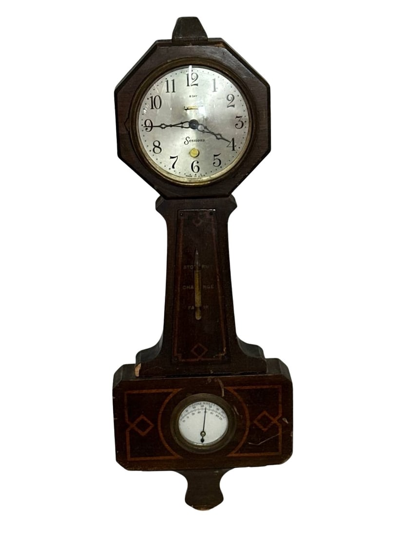 Antique Sessions USA 19th Century Wooden Wall Clock 25 in for Repair (1 of 11)