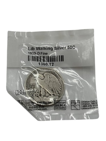 1939-D Liberty Walking Silver Half Dollar Coin Collectible US Currency (1 of 5)