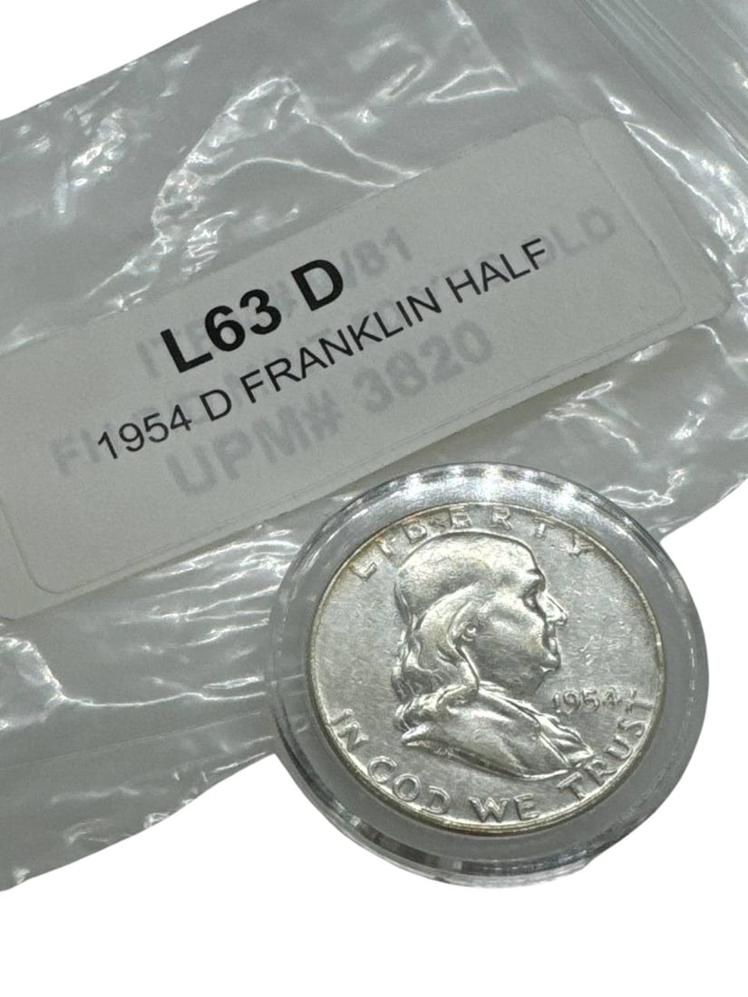 1954 D Franklin Half Dollar Silver Coin in Protective Case L63 D (1 of 5)