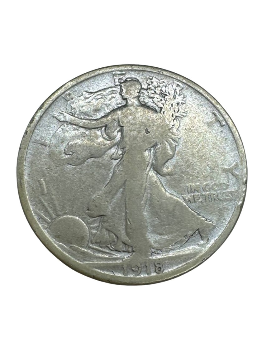 1918 Walking Liberty Half Dollar Silver Coin 1.2 in 0.428 oz (1 of 6)