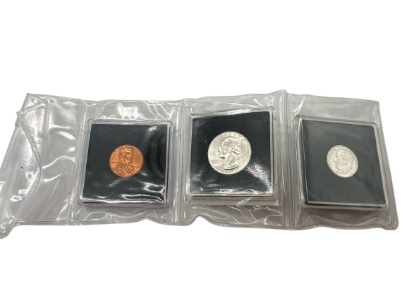Washington Quarter Roosevelt Dime Lincoln Penny Coin Collection 3 oz (1 of 12)