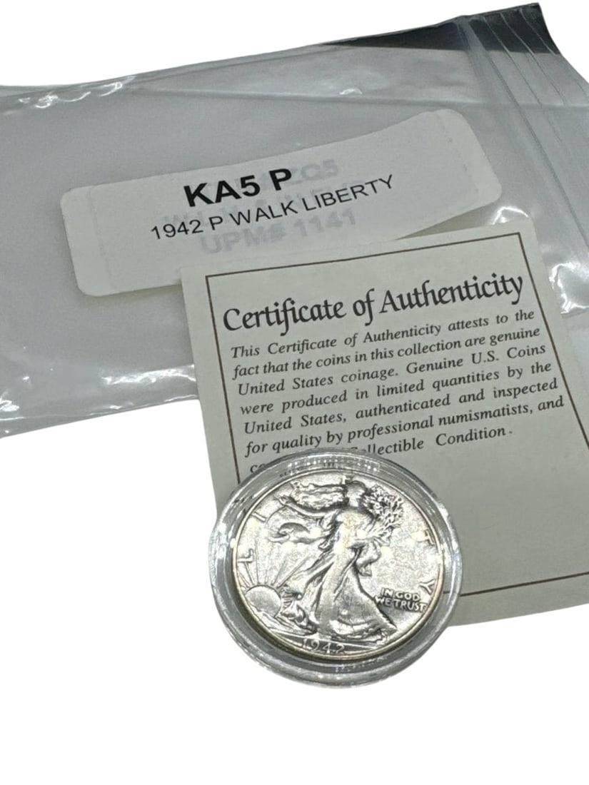 1942 P Walking Liberty Half Dollar Silver Coin Collectible (1 of 7)