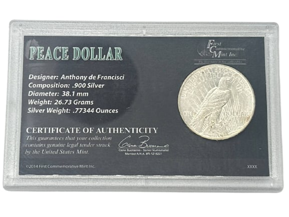 1923 Philadelphia Mint Peace Dollar 900 Silver Coin Collectible Art (1 of 6)