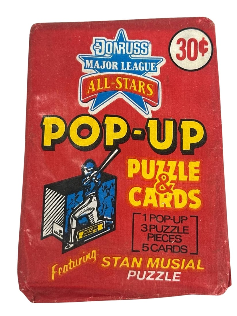 1987 Donruss Major League All-Stars Pop-Up Puzzle Cards Stan Musial (1 of 5)