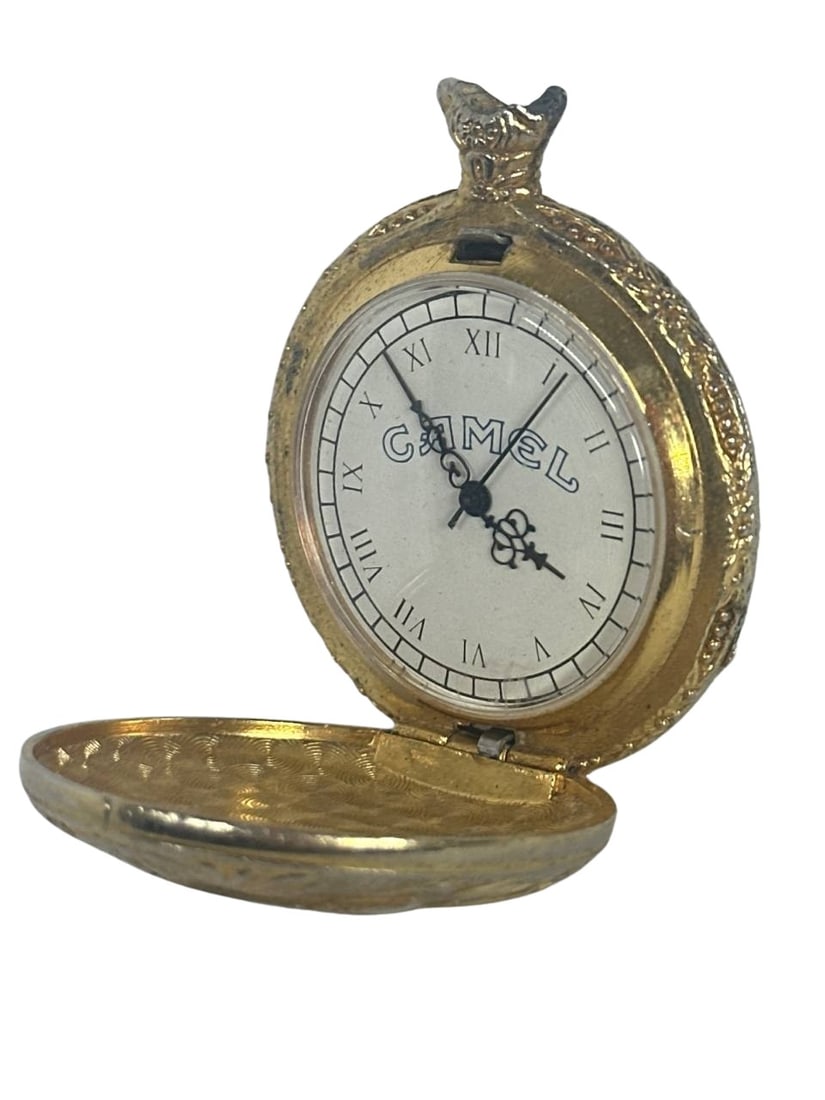 Camel 75th Anniversary Gold-Tone Pocket Watch Collectible 2x2 in 3 oz (1 of 12)