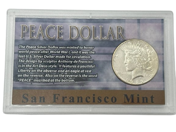 1922 Peace Silver Dollar San Francisco Mint 90% Silver Coin Collectible (1 of 7)