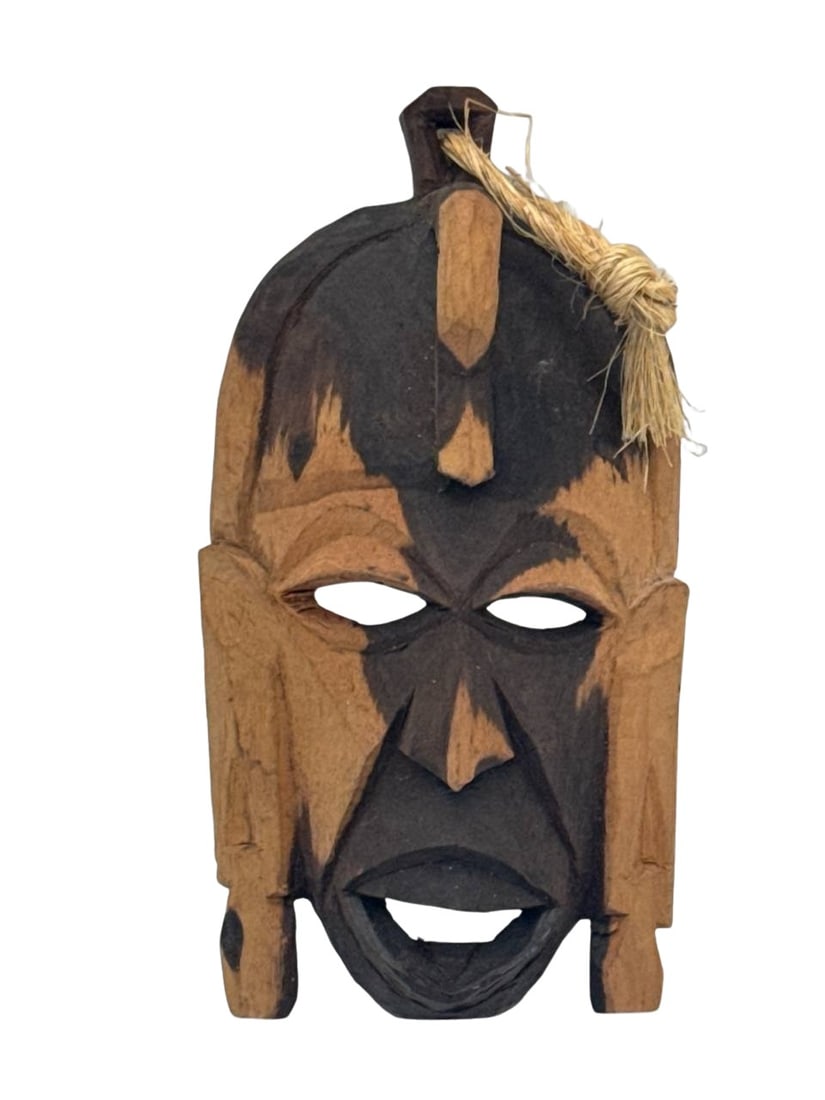 Handmade African Tribal Wooden Mask Decorative Wall Art 6x3x1 Inch (1 of 6)