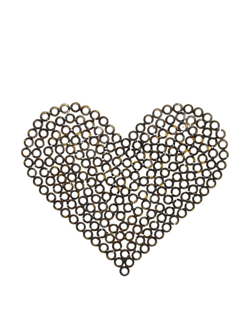 Handmade Metal Heart Wall Art Rustic Industrial Decor 11.5x13 Inches (1 of 7)