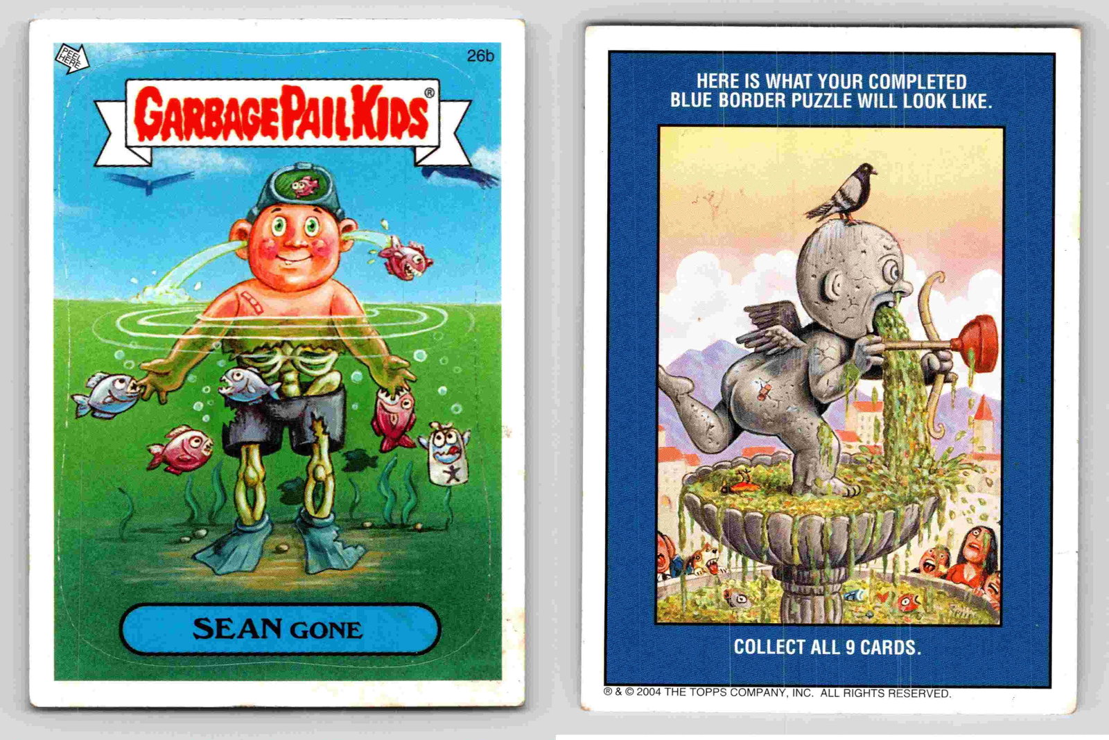 Garbage Pail Kids Sean Gone 2004 Collectible Card Puzzle Complete: Item Description Title: Garbage Pail Kids Sean Gone 2004 Collectible Card Puzzle Complete Description: This collectible trading card from the Garbage Pail Kids series features the ch