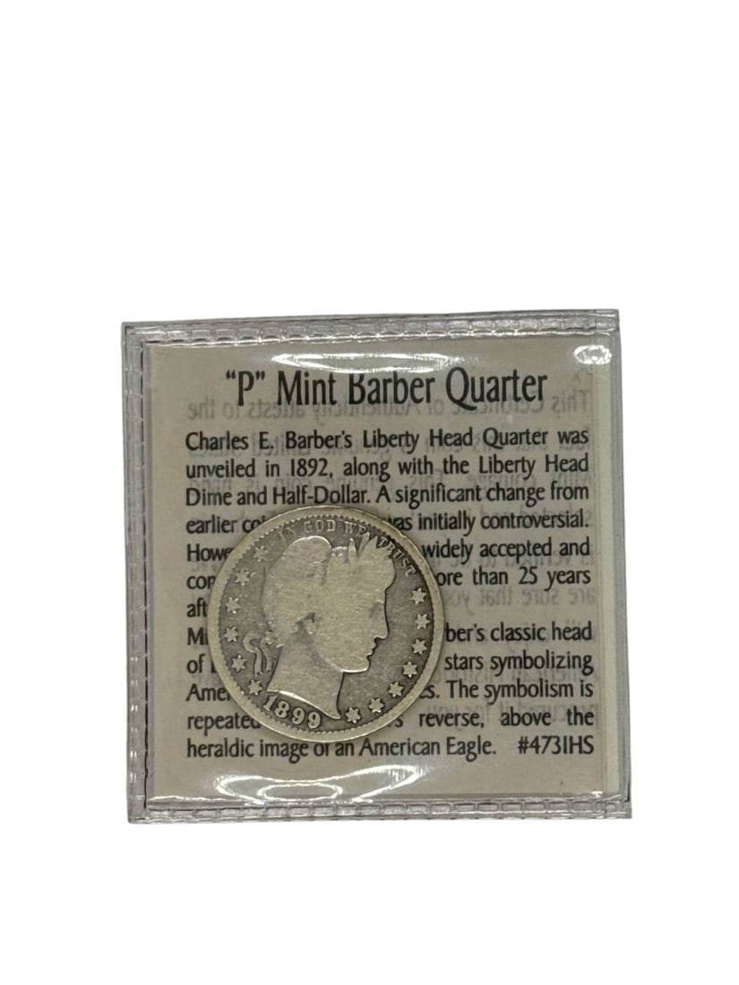 1899 Liberty Head Barber Quarter Dollar US Coin Collectible .91 in (1 of 5)