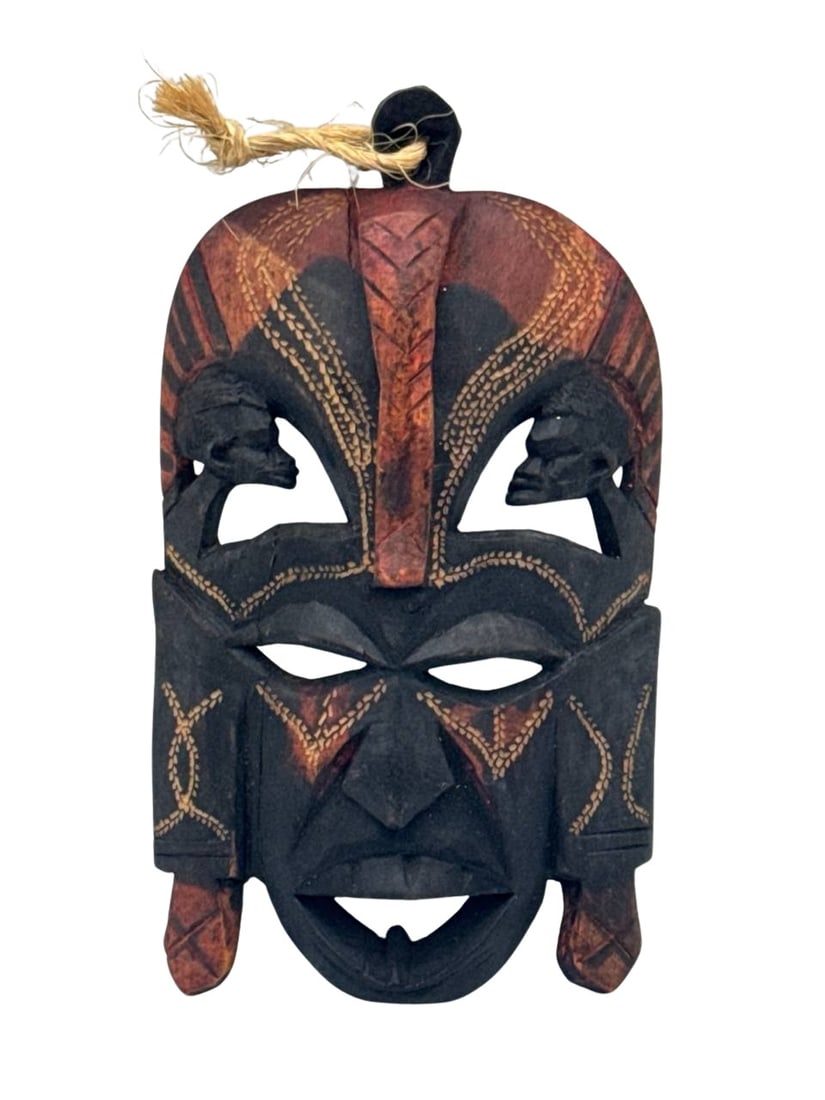 Handcrafted Rare African Wooden Mask Tribal Art 9x6x1 Inch (1 of 12)