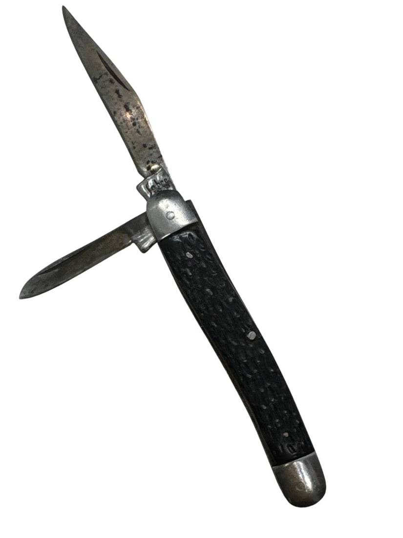 Vintage Sabre Japan Folding Pocket Knife Black Handle 3.5 Inch: Experience the craftsmanship of a bygone era with the Vintage Sabre Japan Folding Pocket Knife. This classic piece features a rugged black handle and a duo of blades, illustrating both beauty and func