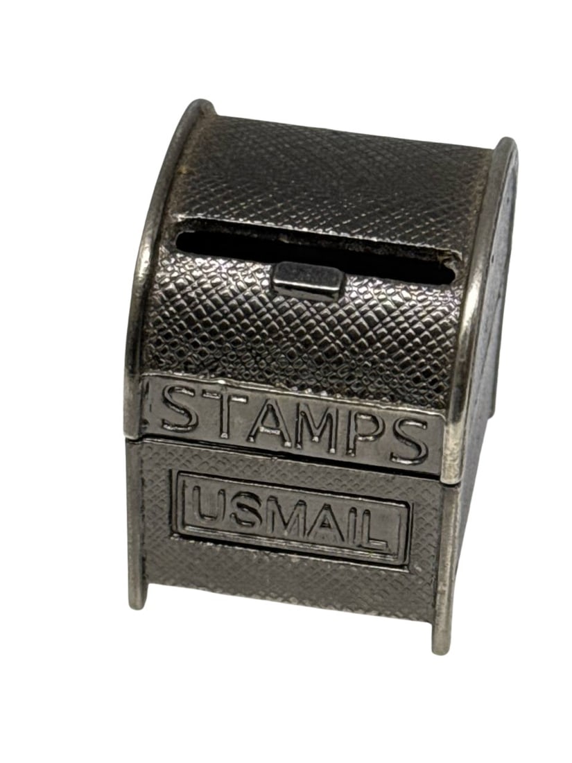 Vintage Cast Iron US Mail Stamp Holder Dispenser Box Antique (1 of 8)
