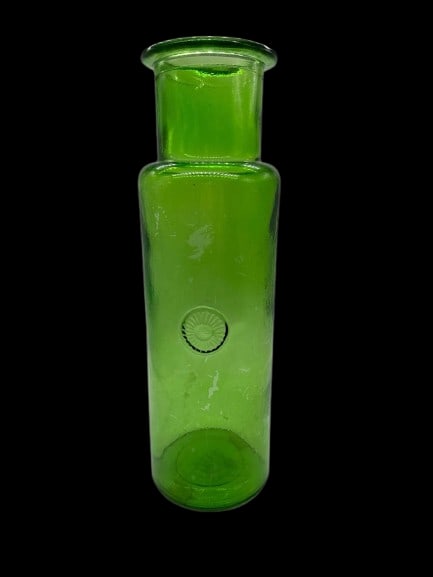 Vintage Green Glass Apothecary Bottle 18 Inches Tall (1 of 6)