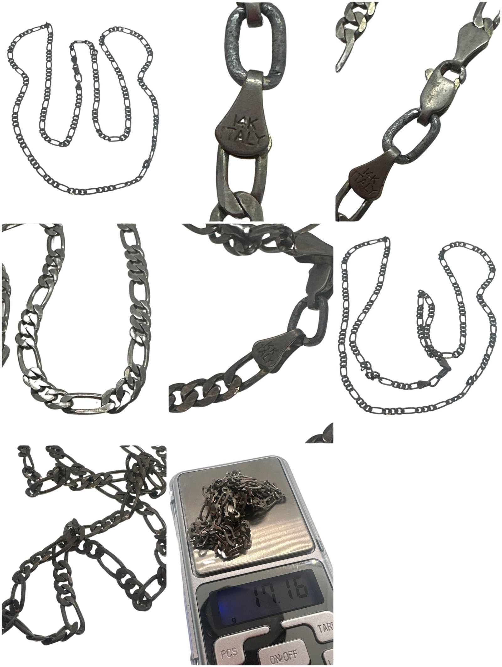 Italian 14K Silver Chain Necklace 28 Inch: This Italian 14K silver chain necklace exudes elegance and sophistication. Measuring 28 inches in length, it features a classic link design that offers both versatility and style for any occasion. Cra