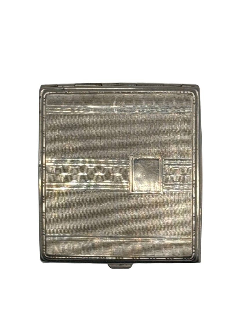 Vintage Art Deco Silver Tone Cigarette Case 3x3.5 Inch USAMade Holder (1 of 10)