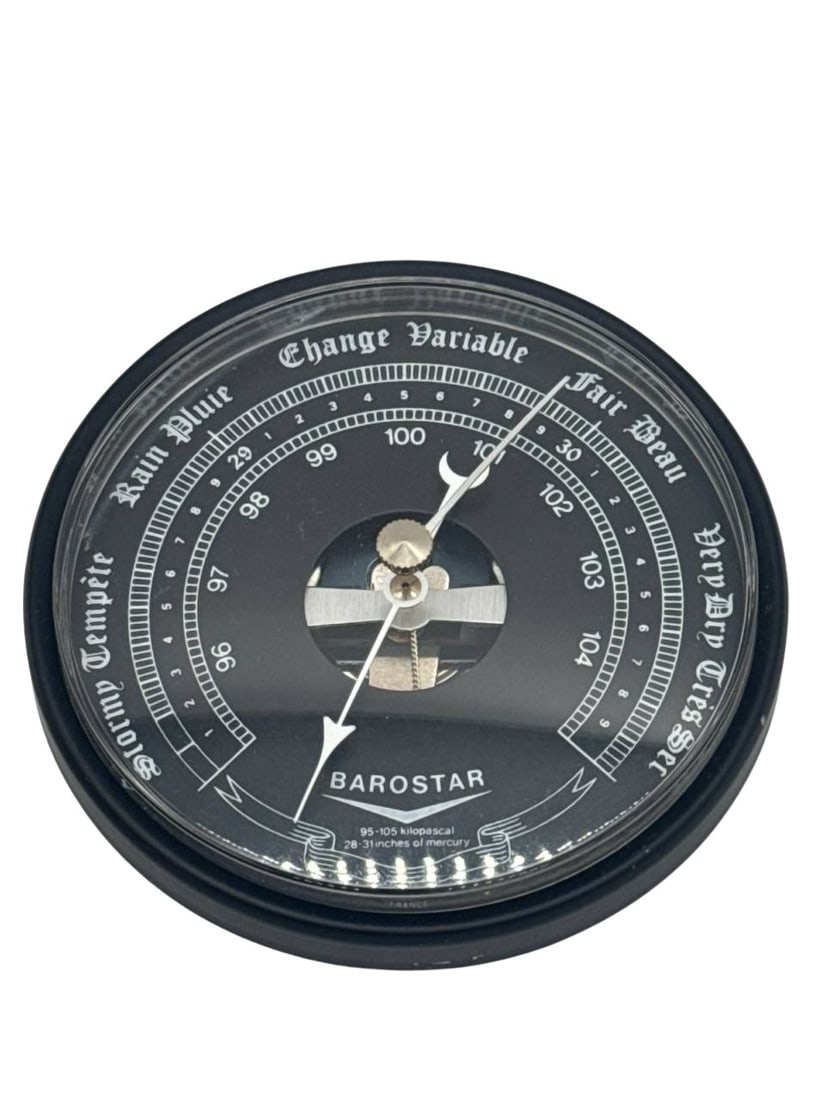 Barostar Analog Weather Barometer Black Round Wall Mounted 11 In (1 of 9)
