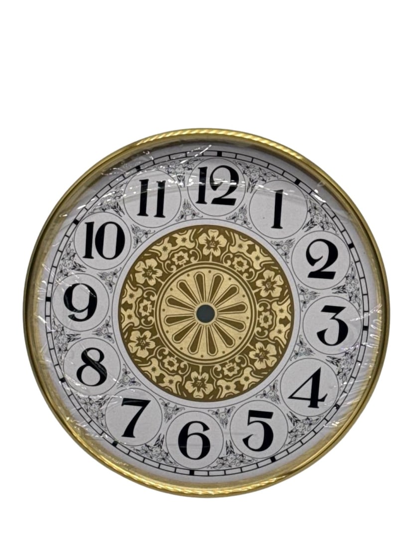 Made In Taiwan Vintage Gold And Black Wall Clock Decorative 12 in Round: This Made in Taiwan vintage wall clock is a charming decorative piece that adds an elegant touch to any room. Featuring a classic round design with a striking gold and black face, this clock stands ou
