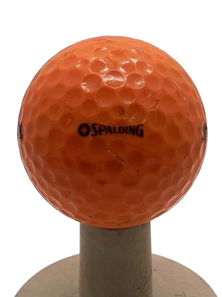 Spalding Orange XL Golf Ball With Dimples And Number 4 Design: See pictures for details