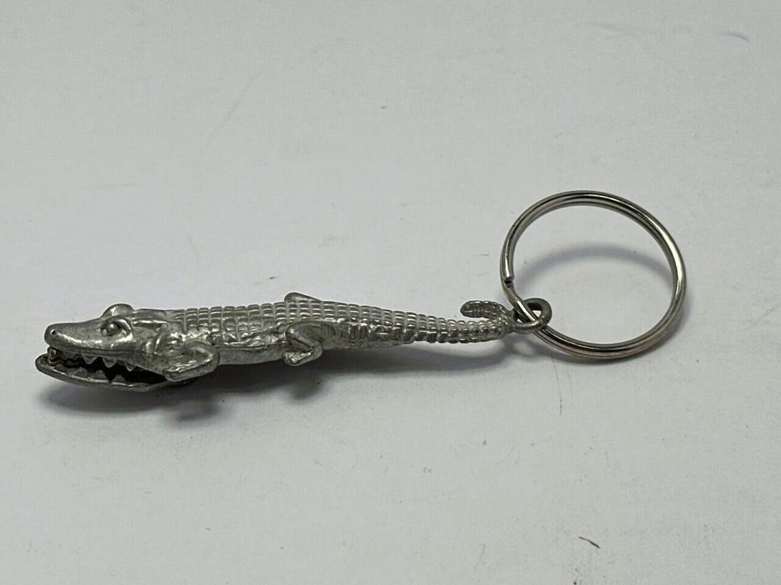 Alligator Shape Metal Keychain Unique Novelty Gift 3 Inches Long: See pictures for details