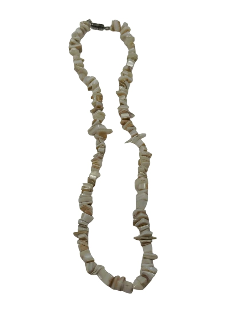 Vintage Shell Beaded Necklace Boho Beach Style 24 Inch Jewelry Piece (1 of 6)